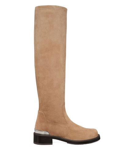 MERCER BOLD SW LOGO SLOUCH BOOT, BOOTS AND BOOTIES, , SUEDE STRETCH - Stuart Weitzman - Modalova