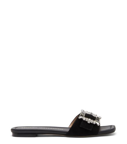 SHINE BUCKLE SLIDE SANDAL, Sandals, , SUEDE - Stuart Weitzman - Modalova