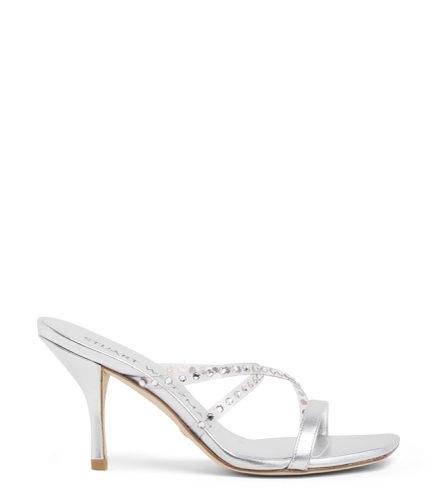 STRAPEZE CRYSTAL 85 SLIDE, SILVER SANDALS, , PVC - Stuart Weitzman - Modalova