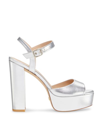 RYDER 95 PLATFORM SANDAL, SANDALS, , LIQUID METALLIC - Stuart Weitzman - Modalova