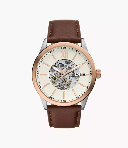 Uhr Flynn Automatikwerk Leder - Fossil Outlet - Modalova