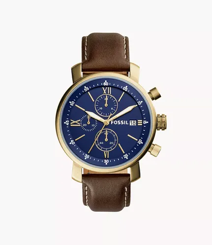 Herrenuhr Rhett Chronograph Leder - Fossil Outlet - Modalova