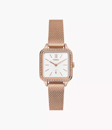 Uhr Colleen 3-Zeiger-Werk Milanaiseband Edelstahl roségoldfarben - Fossil Outlet - Modalova