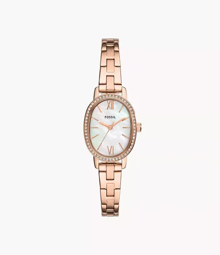 Uhr Penny 3-Zeiger-Werk Edelstahl roségoldfarben - Fossil Outlet - Modalova