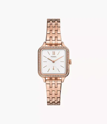 Uhr Colleen 3-Zeiger-Werk Edelstahl roségoldfarben - Fossil Outlet - Modalova