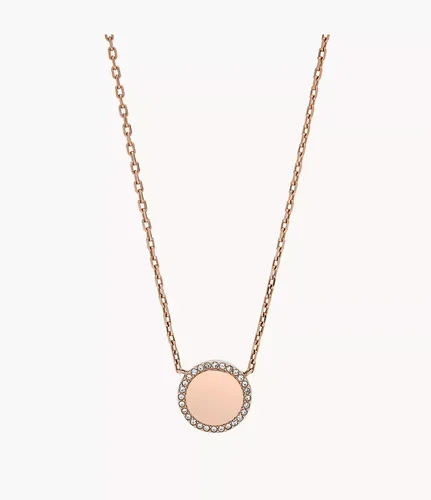 Halskette Pavé Disc Rose Gold-Tone Stainless Steel Necklace - Fossil Outlet - Modalova