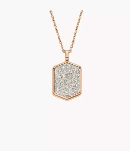 Kette Hazel Hexagon Glitz Anhänger Papier - Weiß - Fossil Outlet - Modalova