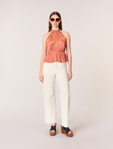 Top Sans Manches Plissé - Rouge - Maje - Modalova