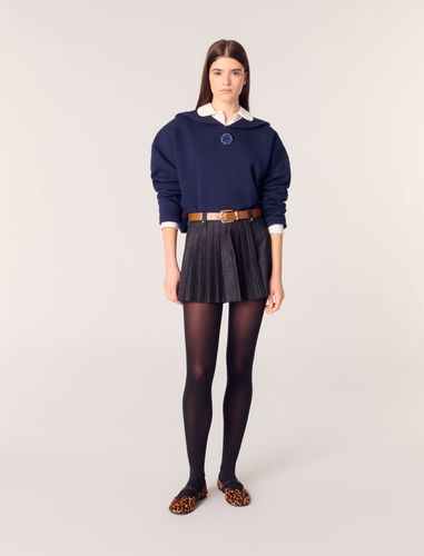 Sweatshirt Court Avec Broderie - Bleu - Maje - Modalova