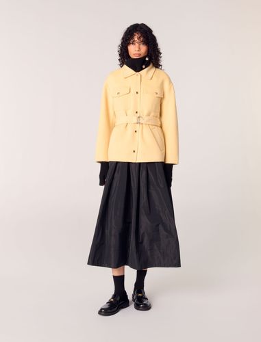 Manteau Court Double Face Ceinturé - Maje - Modalova