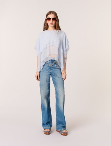 Top En Mousseline À Volants - Bleu - Maje - Modalova