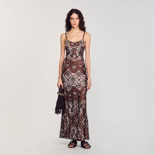 Robe longue à imprimé bandana - Sandro Paris - Modalova