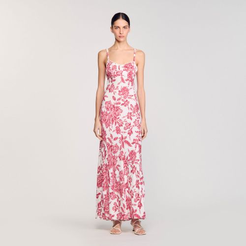 Robe longue à imprimé fleuri - Sandro Paris - Modalova