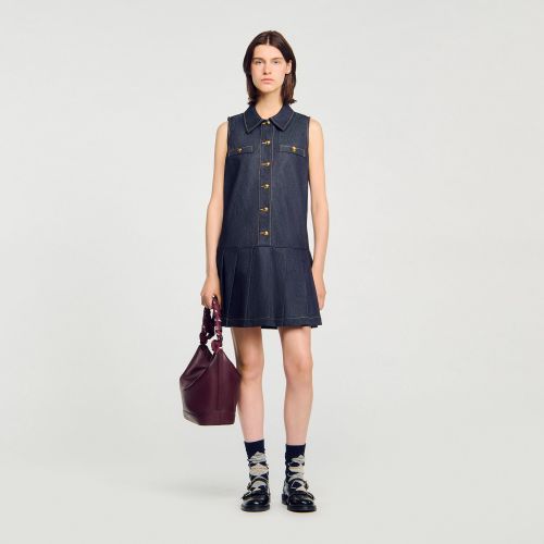 Robe courte en denim - Sandro Paris - Modalova