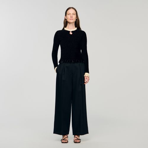 T-shirt smocké - Sandro Paris - Modalova