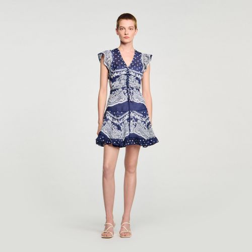 Robe courte à imprimé bandana - Sandro Paris - Modalova