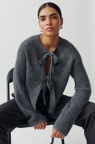 Knitted tie cardigan - Gina Tricot - Modalova