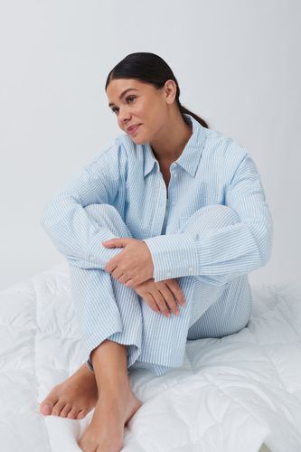Seersucker pyjamas shirt - Gina Tricot - Modalova