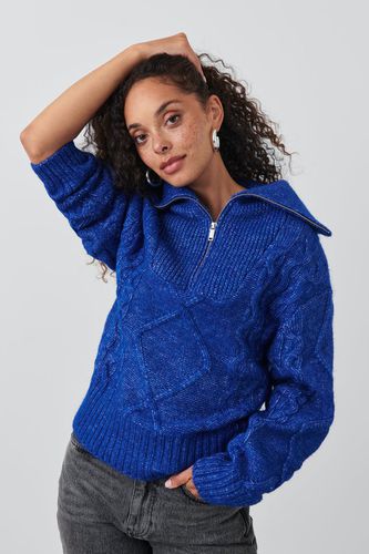 Knitted zip sweater - Gina Tricot - Modalova