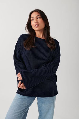 Knitted boatneck sweater - Gina Tricot - Modalova