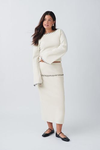 Blanket stitch knit skirt - Gina Tricot - Modalova