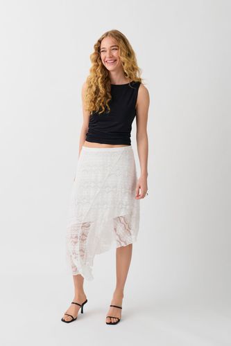 Assymetric lace skirt - Gina Tricot - Modalova