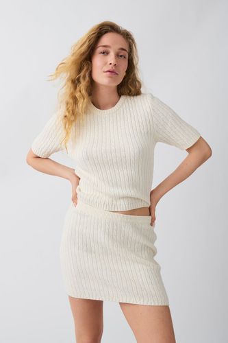Knitted cable skirt - Gina Tricot - Modalova