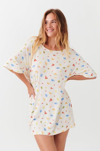 Boatneck pyjama tee dress - Gina Tricot - Modalova
