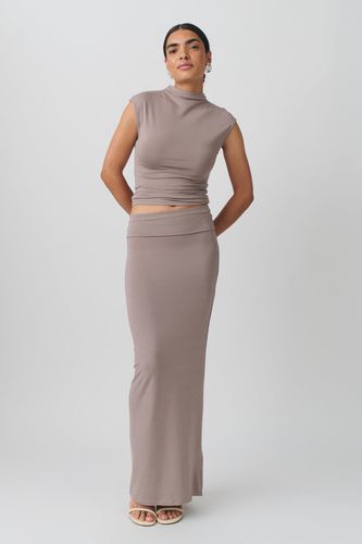 Soft touch folded maxi skirt - Gina Tricot - Modalova