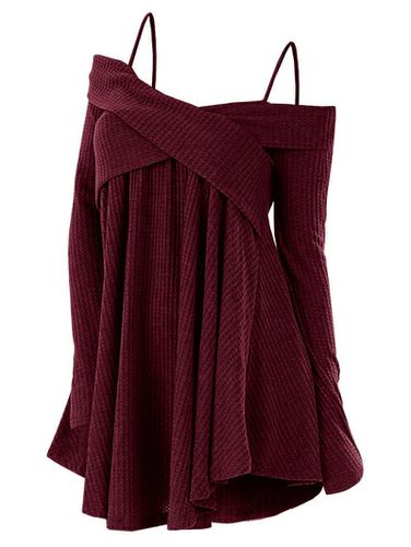 Women Cold Shoulder Crisscross Tunic Sweater Clothing S - DressLily.com - Modalova