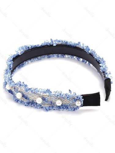 Fashion Women's Hair Accessories Faux Pearl Decor Frayed Trim Headband - DressLily.com - Modalova