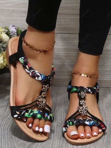 Fashion Women's Colored Twisted Slip On Wedge Heels Open Toe Beach Sandals - DressLily.com - Modalova
