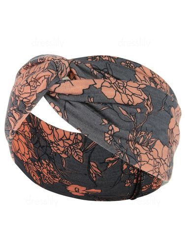 Fashion Women's Hair Accessories Flower Print Twisted Sports Wide Headband - DressLily.com - Modalova