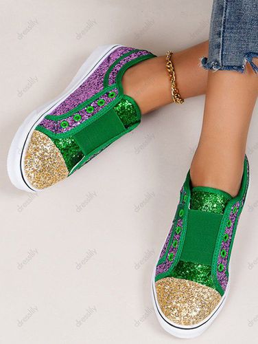 Trendy Women's Sparkly Sequins Slip On Casual Flat Shoes - DressLily.com - Modalova