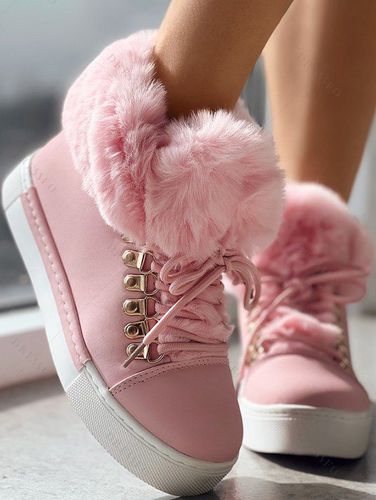 Fashion Women Faux Fur Lined Warm Lace-Up Snowshoes - DressLily.com - Modalova