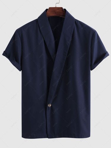 Camisa de Kimono Casual con Mangas Cortas con Botones - ZAFUL - Modalova