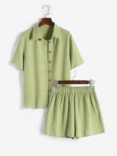 Camisa de Manga Corta y Botones - ZAFUL - Modalova