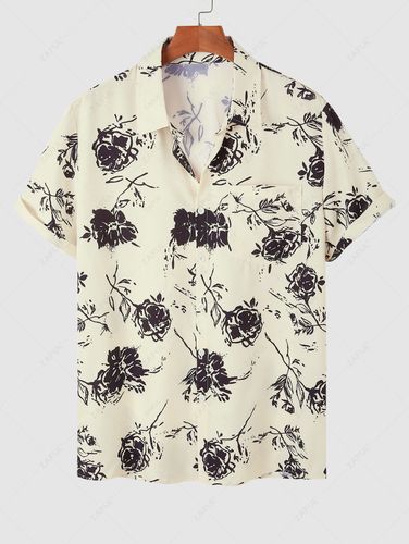 Camisa de Vacaciones de Dama de Flores con Rosa de Botones - ZAFUL - Modalova