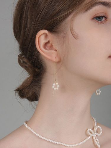 Pendientes de Gota de Plata de Perlas de Agua - ZAFUL - Modalova