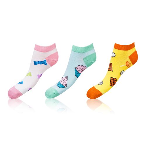 CRAZY IN-SHOE SOCKS 3x - Modern Color Low Crazy Socks Unisex - Pink - Light Green - Yellow - Bellinda - Modalova
