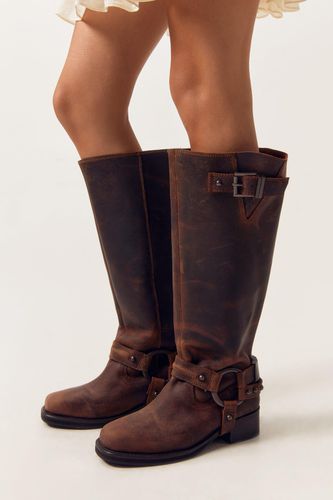 Womens Tarnished Leather Buckle Harness Knee High Boots - - 3 - Nasty Gal - Modalova