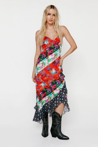 Womens Mixed Floral Spot Print Strappy Midaxi Dress - - 16 - Nasty Gal - Modalova