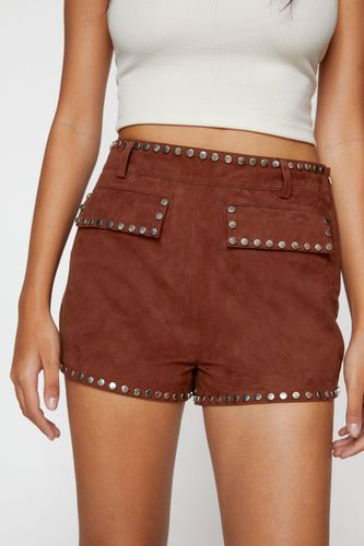 Womens Real Suede Studded Detail Shorts - - 4 - Nasty Gal - Modalova
