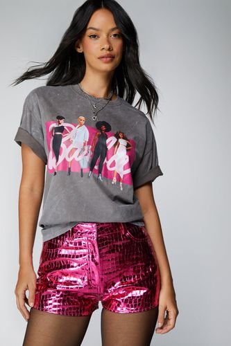 Womens Oversized Charcoal Washed Barbie Graphic T-shirt - - L - Nasty Gal - Modalova