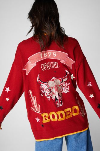 Womens Cowgirl Rodeo Embroidered Cardigan - M - Nasty Gal - Modalova