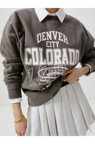 Womens Colorado Washed Graphic Crewneck Sweatshirt - - L - Nasty Gal - Modalova