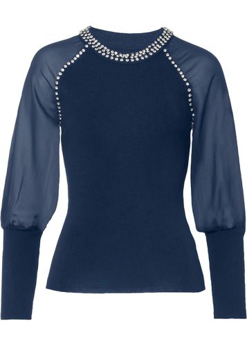 Jersey con strass y mangas de gasa - BODYFLIRT boutique - Modalova