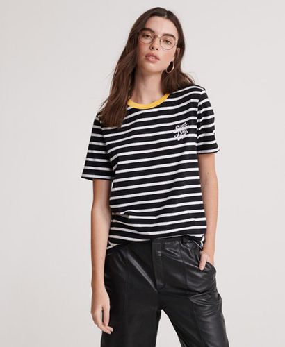 Women's Dakota Stripe Graphic T-Shirt Light Grey / Black Stripe - Size: 8 - Superdry - Modalova