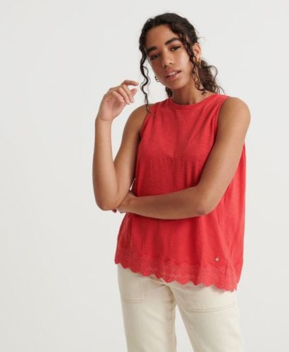 Women's Lace Mix Vest Top Red / Hibiscus - Size: 6 - Superdry - Modalova