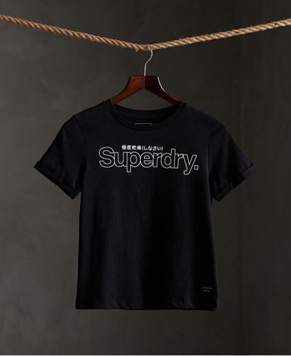 Women's Swiss Logo Outline Boxy T-Shirt Black - Size: 6 - Superdry - Modalova